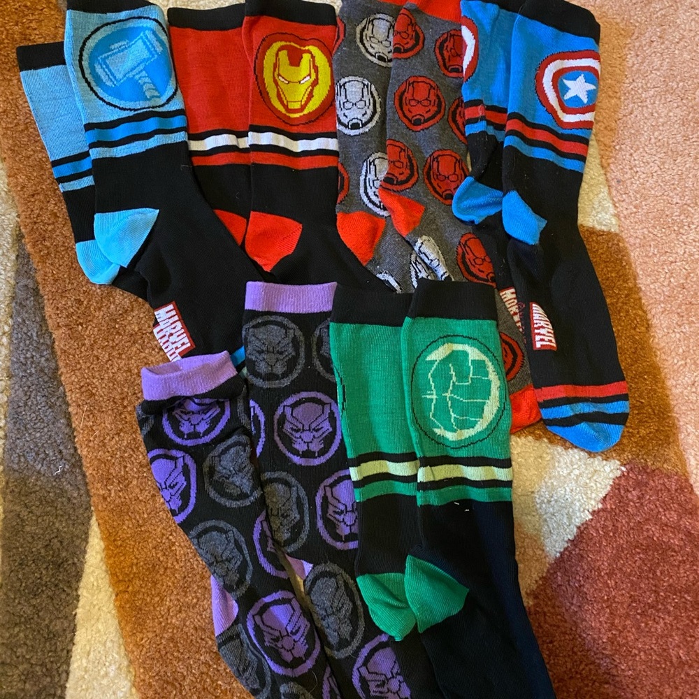 Tall Marvel Socks Lot of 5
